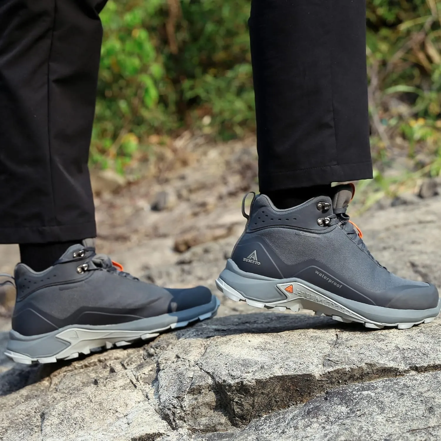 HUMTTO Men's All-Terrain Waterproof Hiking Boots Lightweight Breathable Outdoor Ankle Boots Trekking Hiking Shoes