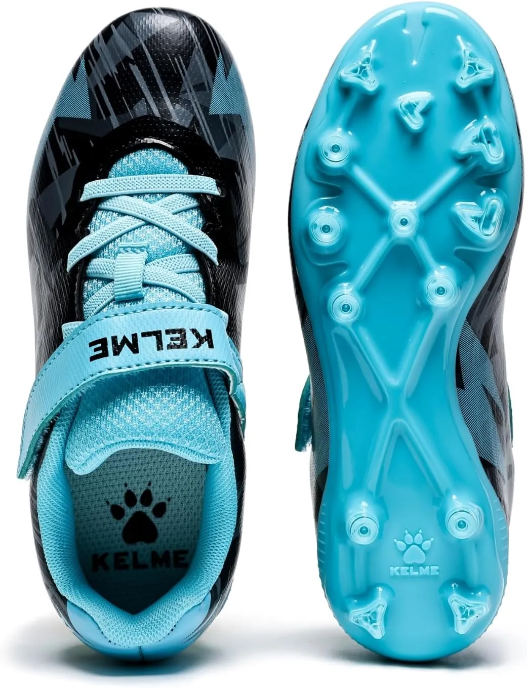 KELME Kids Soccer Cleats, Boys Girls Firm/Artificial Ground Shoes, Outdoor Football Baseball