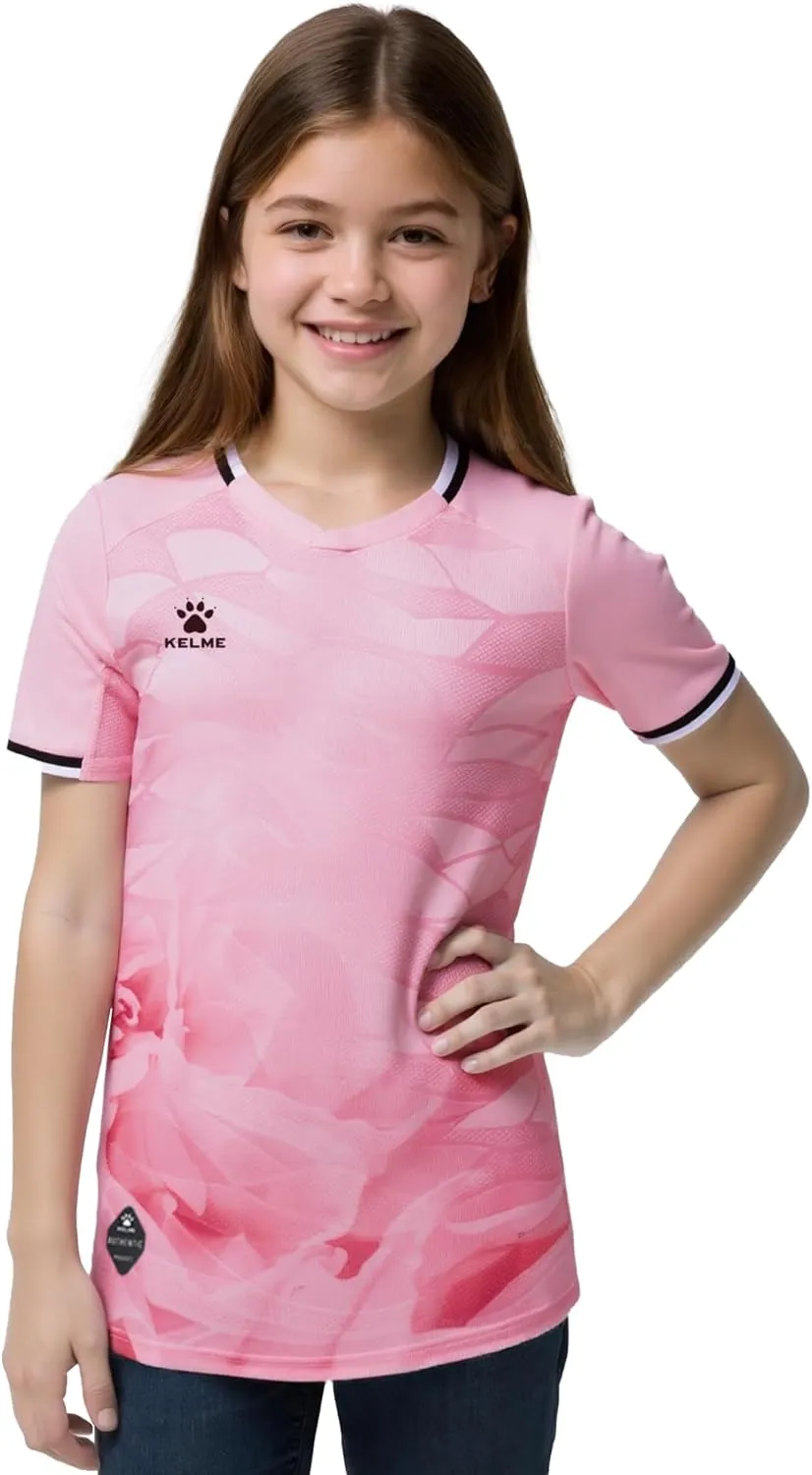 KELME Soccer Jersey for Girls Boys Breathable Quick-Dry Football T-Shirt Sport Training Uniform