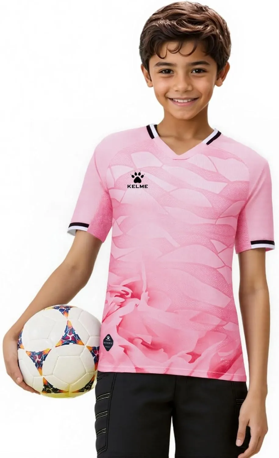 KELME Soccer Jersey for Girls Boys Breathable Quick-Dry Football T-Shirt Sport Training Uniform