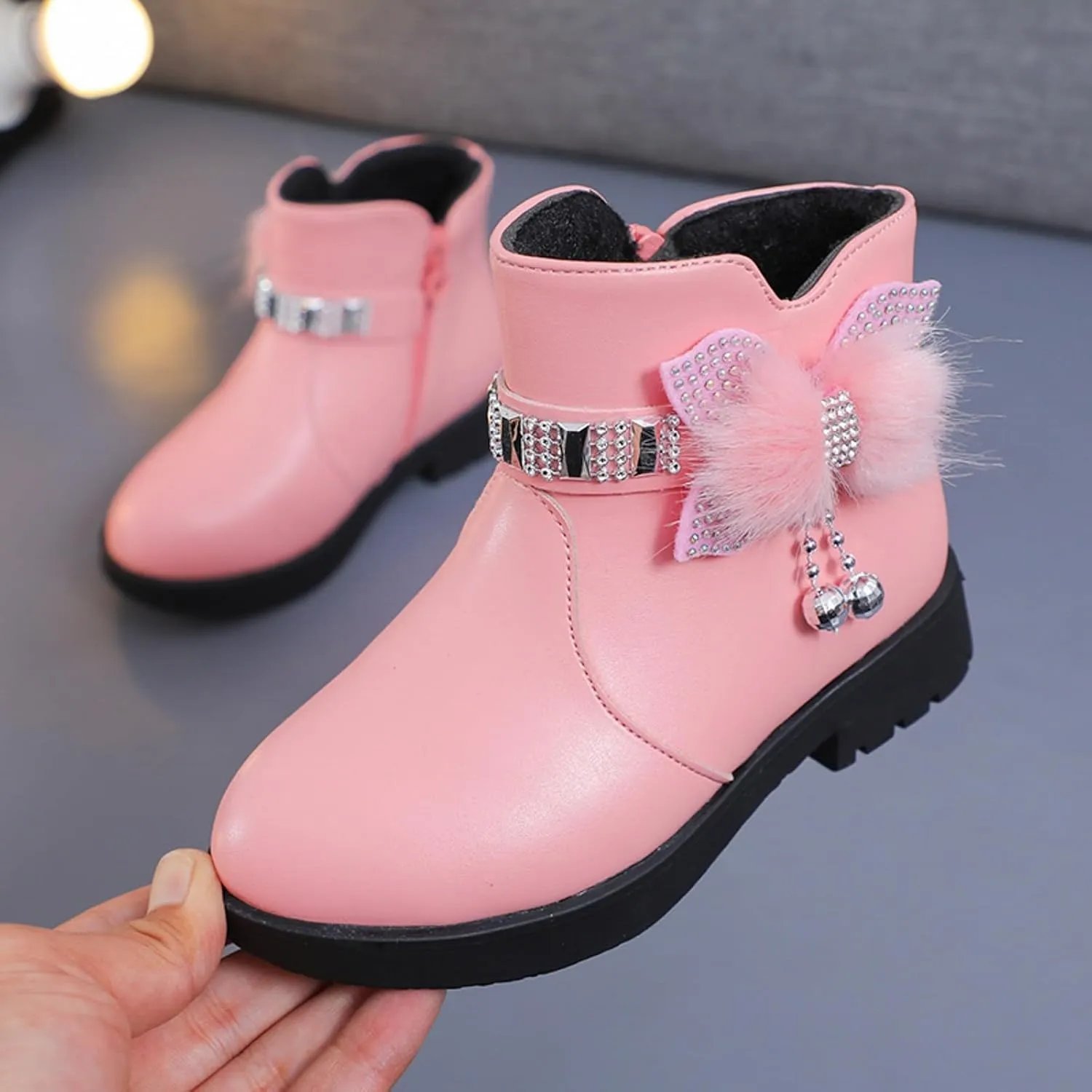 Kids Little Big Girls Boots Lace-Up/Zipper Outdoor Ankle Shoes Ankle Boots Toddler Winter boots Size 2 3 4 5 6 7 8