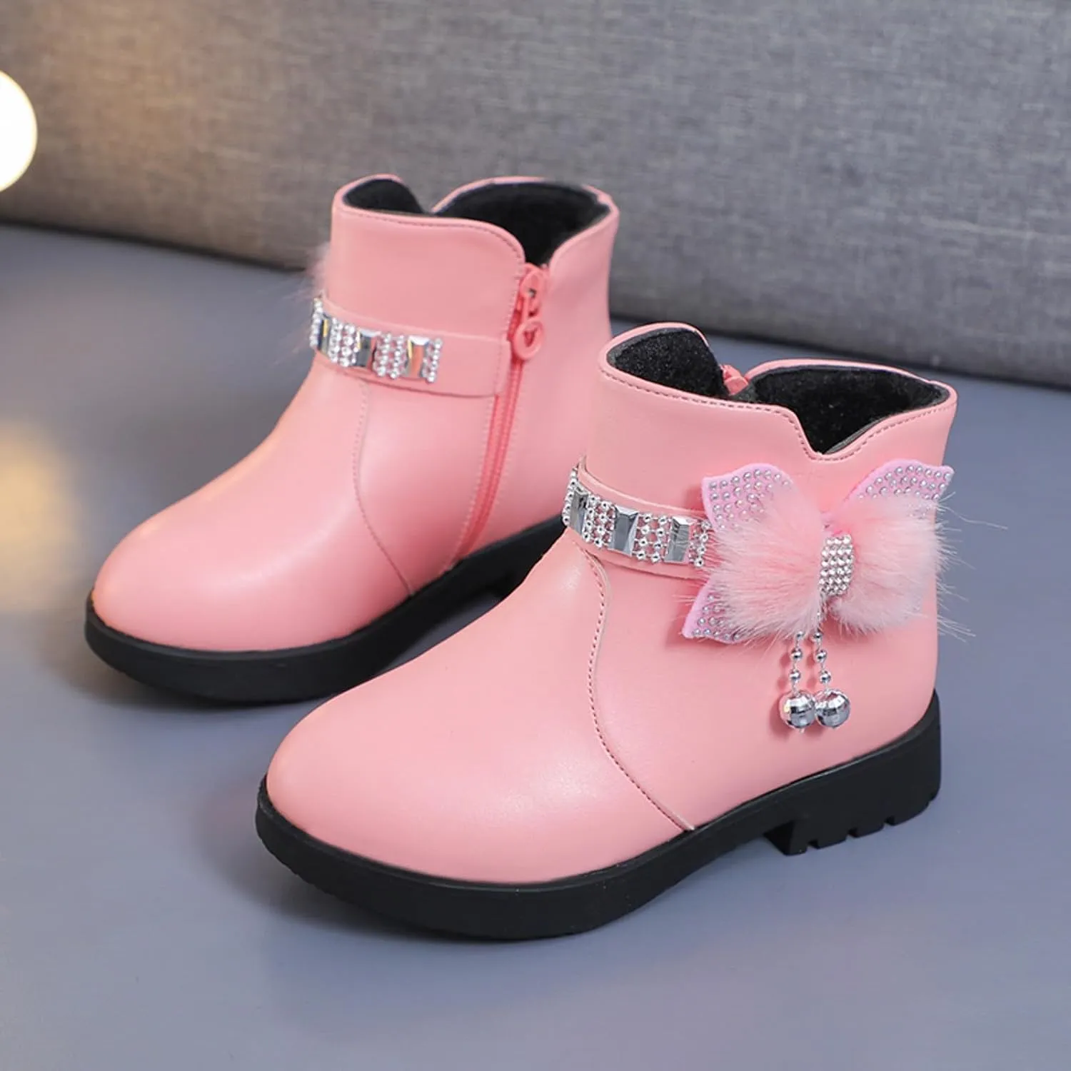 Kids Little Big Girls Boots Lace-Up/Zipper Outdoor Ankle Shoes Ankle Boots Toddler Winter boots Size 2 3 4 5 6 7 8