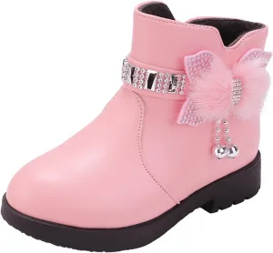 Kids Little Big Girls Boots Lace-Up/Zipper Outdoor Ankle Shoes Ankle Boots Toddler Winter boots Size 2 3 4 5 6 7 8