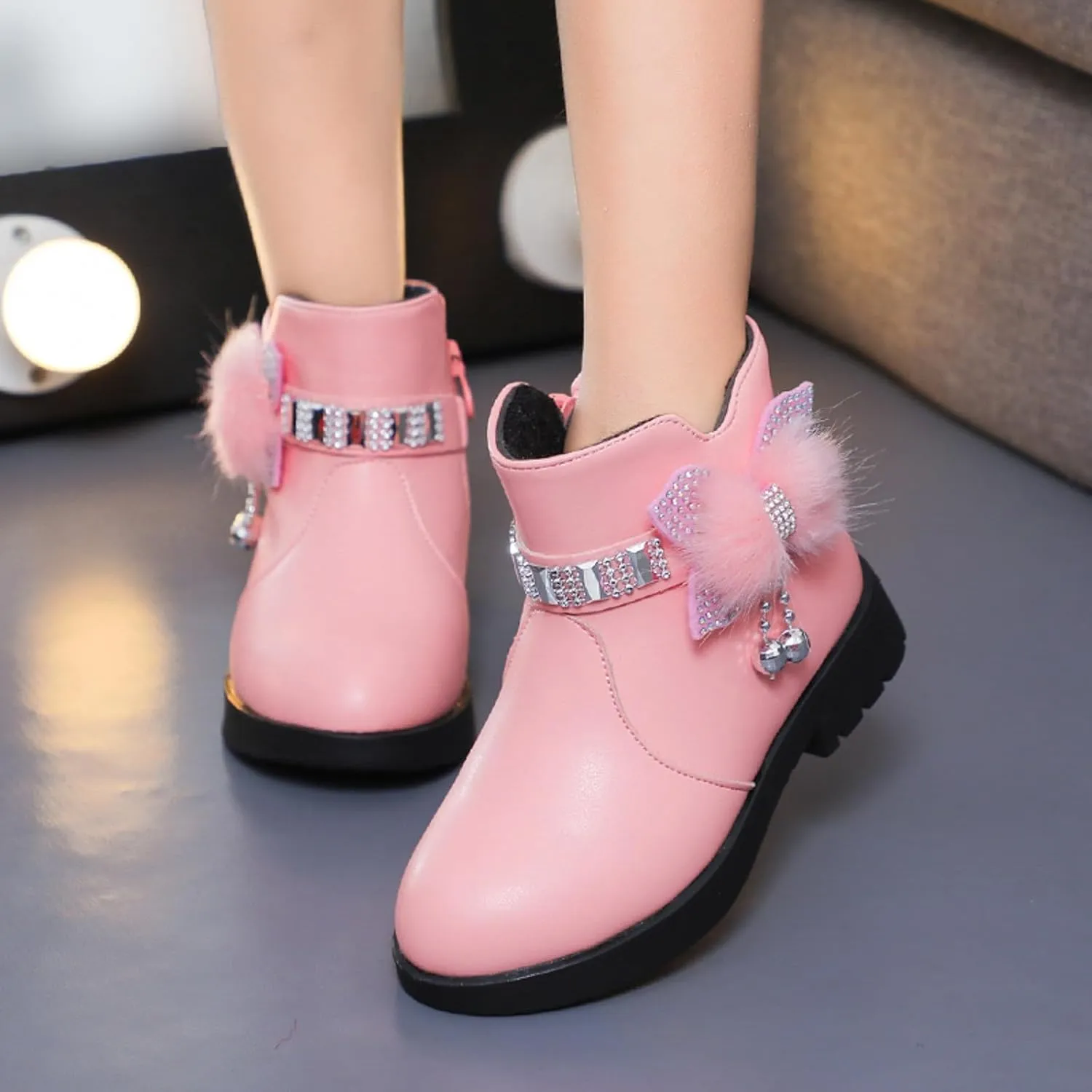 Kids Little Big Girls Boots Lace-Up/Zipper Outdoor Ankle Shoes Ankle Boots Toddler Winter boots Size 2 3 4 5 6 7 8