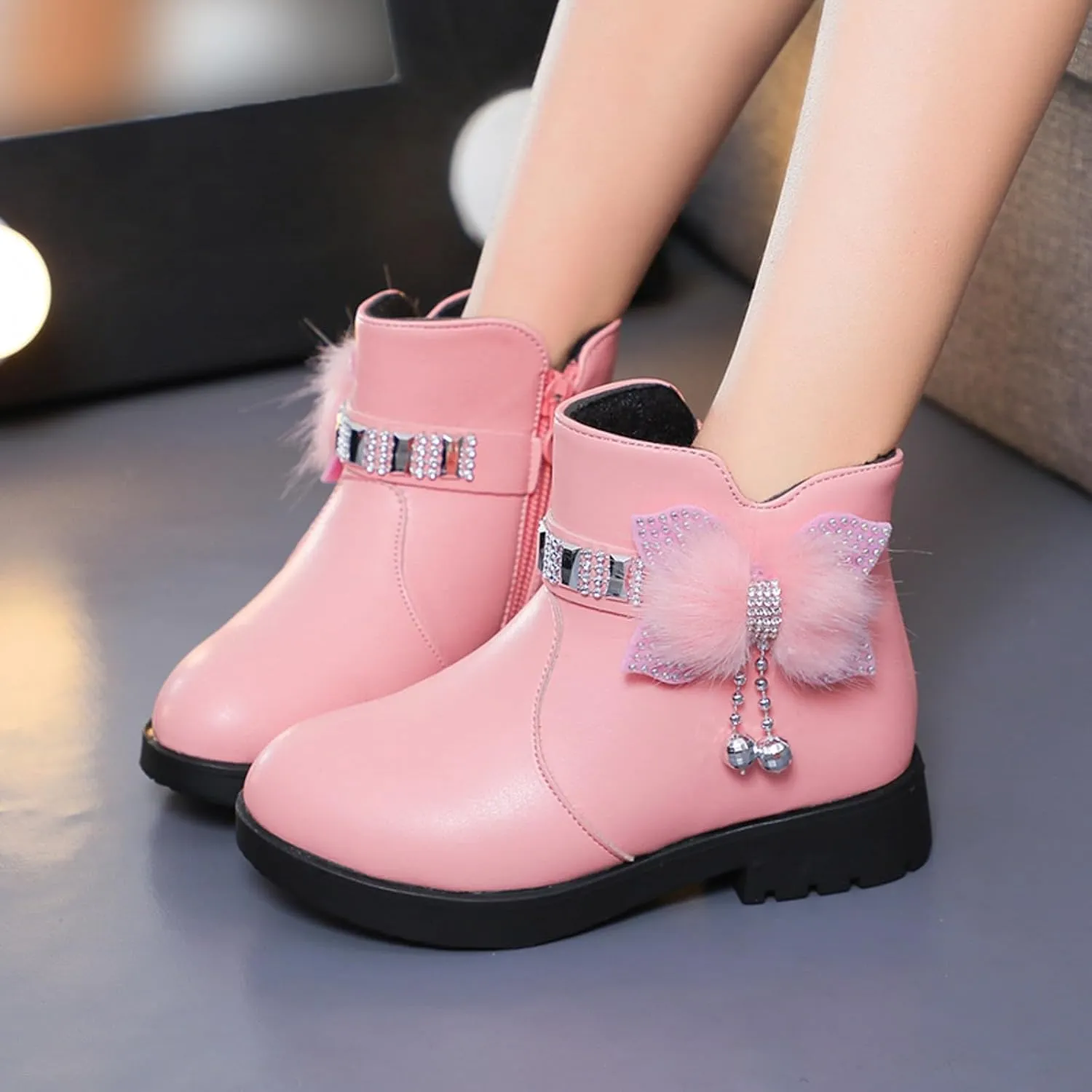 Kids Little Big Girls Boots Lace-Up/Zipper Outdoor Ankle Shoes Ankle Boots Toddler Winter boots Size 2 3 4 5 6 7 8