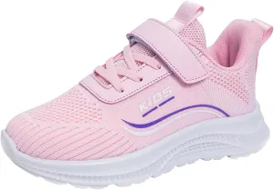 Kids Running Shoes Lightweight Breathable Elastic Adjustable Strap Soft Sole Anti Slip Tennis Shoes for Toddler