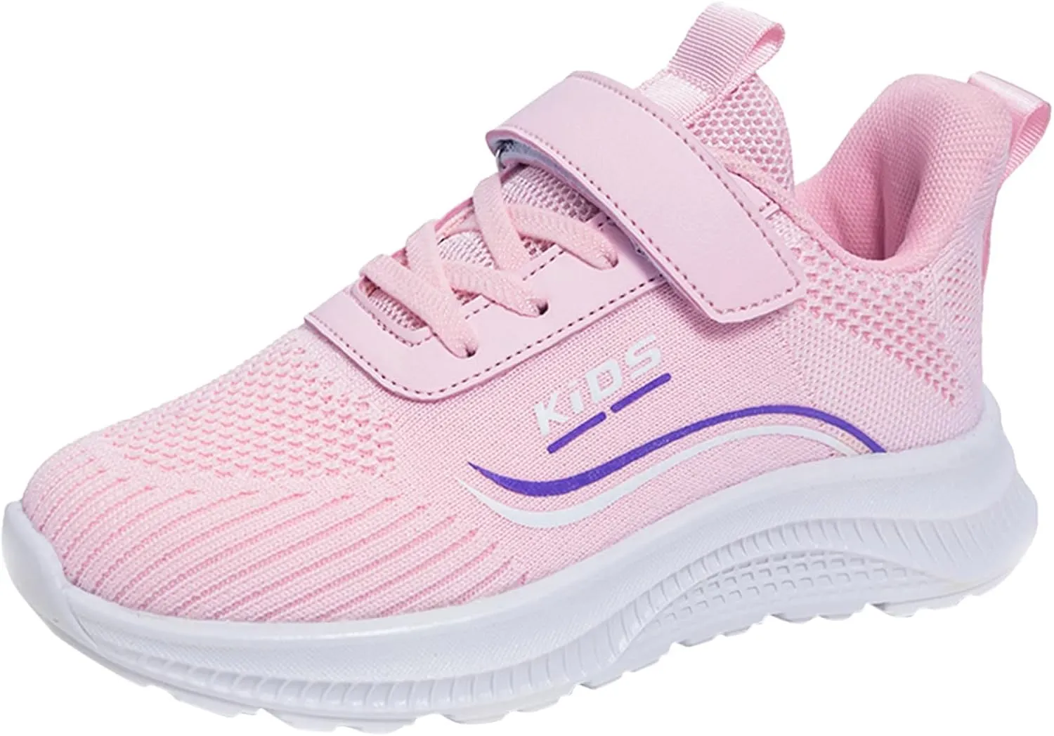 Kids Running Shoes Lightweight Breathable Elastic Adjustable Strap Soft Sole Anti Slip Tennis Shoes for Toddler