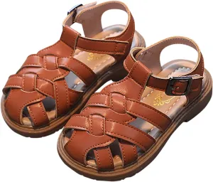 Kids Sandals for Girls Girls Sandals Toddler Little Kid Closed Toe T Strap Flats Kids Comfortable Sandals