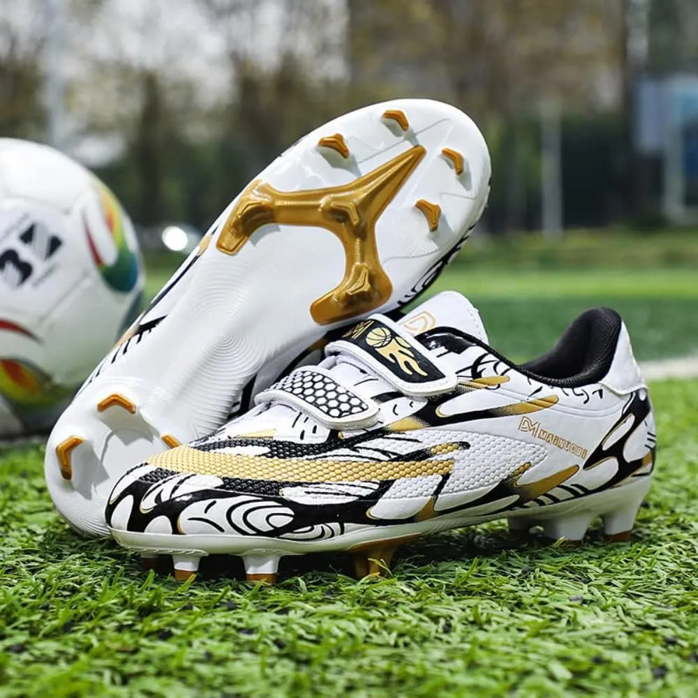 Kids Soccer Cleats Boys Girls Turf/FG/AG Athletic Football Shoes with and Multiple Stud Low-Top Leather Upper Sneakers