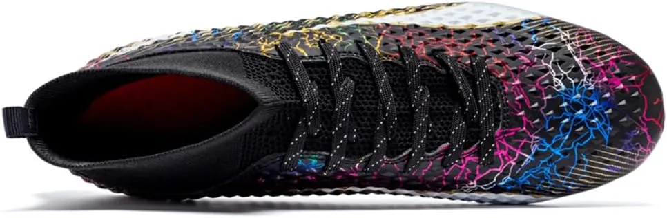 Kids Soccer Cleats High Top Youths Spikes FG Shoes Baseball Ankle-Cuff Athletic Professional Firm Ground Non-Slipping Boys Football Boots