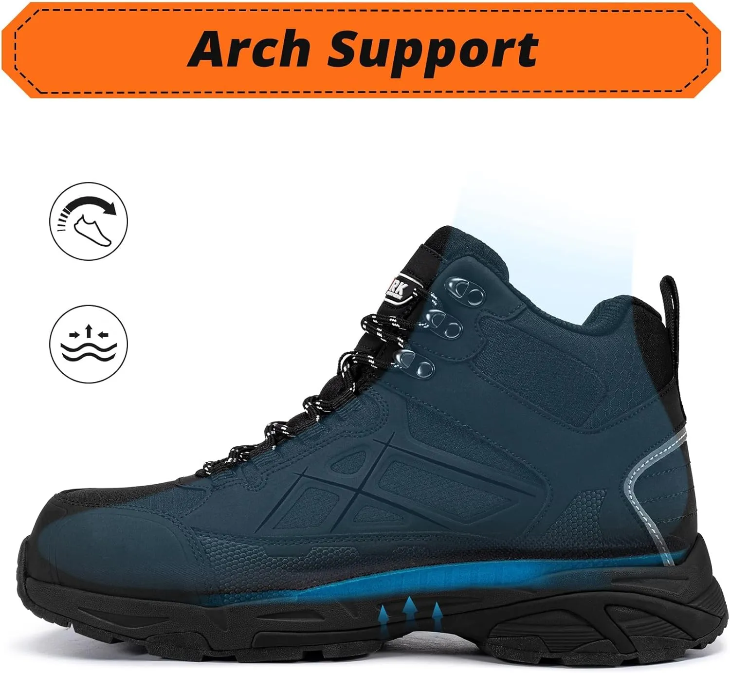 LARNMERN Steel Toe Boots for Women Lightweight Industrial Construction Boots Work Safety Shoes Hiking Boots Indestructible Shoes