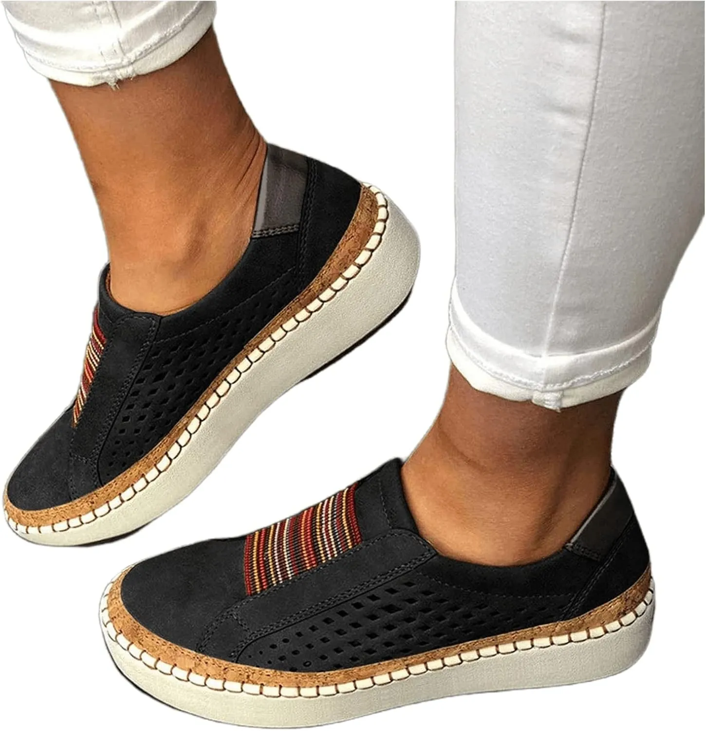Lausiuoe Sneakers For Women Wide Width Comfortable Canvas Sneakers Low Top Fashion Casual Walking Flat Shoes Loafers