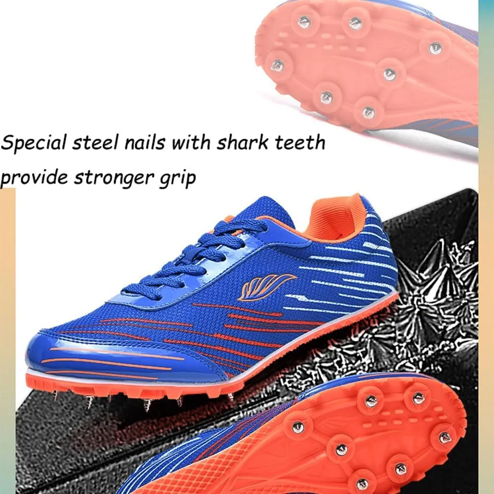 Lightweight Athletic Spikes Shoes Running Trainers 7 Nails Track Race Jumping Sneakers Professional Breathable non-slip for Men women Girls Kids, Track & Field, high jump, standing long jump,32-46 EU