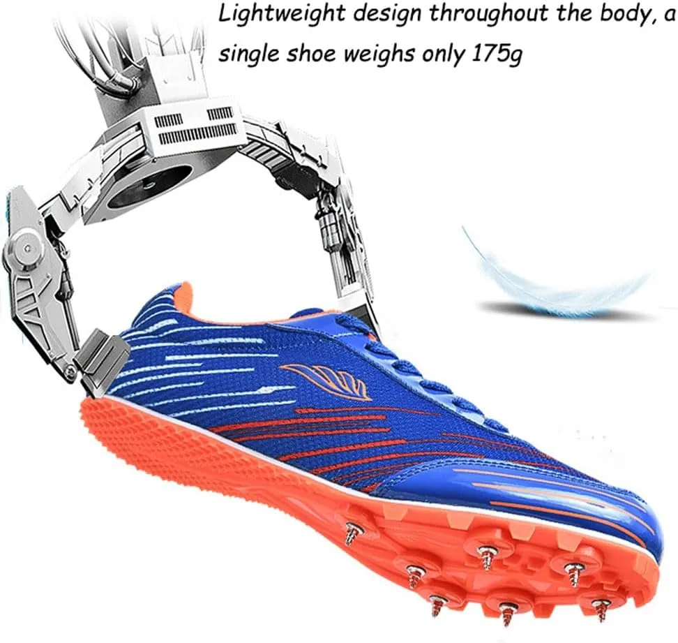 Lightweight Athletic Spikes Shoes Running Trainers 7 Nails Track Race Jumping Sneakers Professional Breathable non-slip for Men women Girls Kids, Track & Field, high jump, standing long jump,32-46 EU