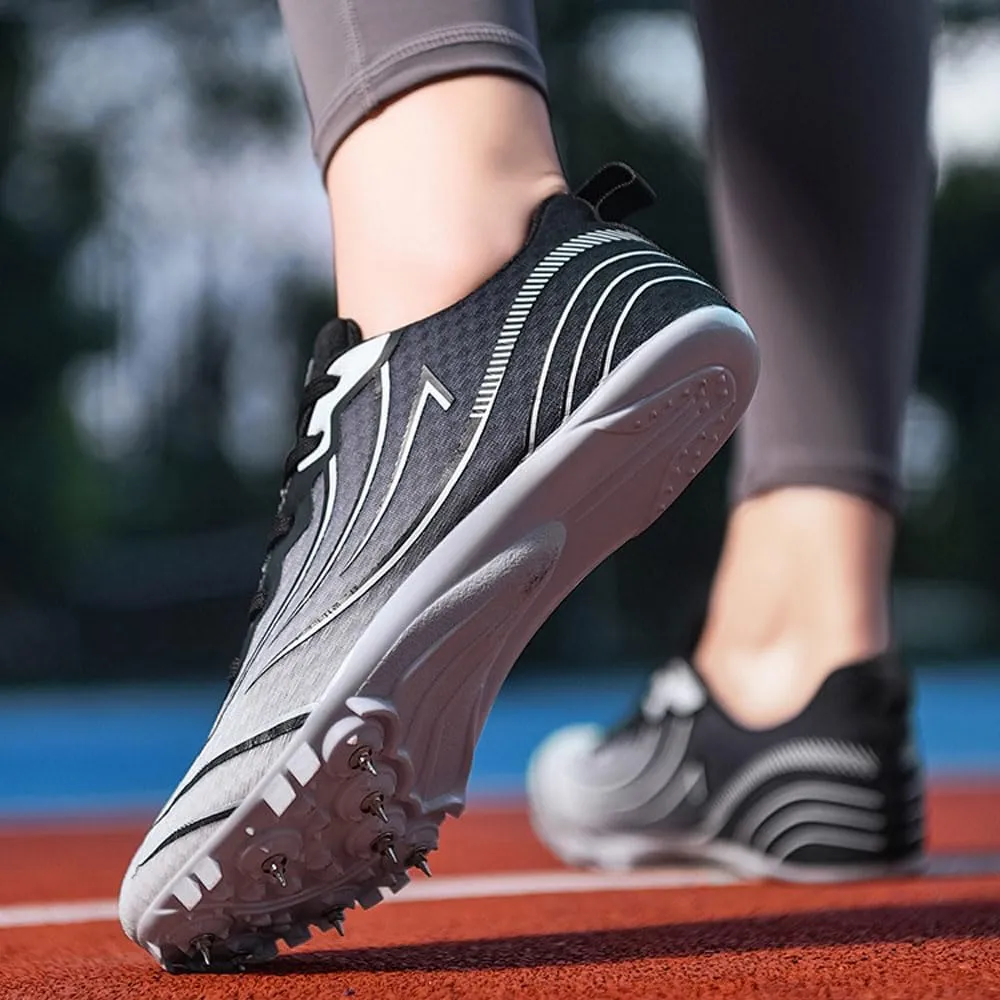 Lightweight Athletic Spikes Shoes Running Trainers 8 Nails Track Race Jumping Sneakers Professional Breathable non-slip for Men women teens, Track & Field, high jump, standing long jump,35-44 EU