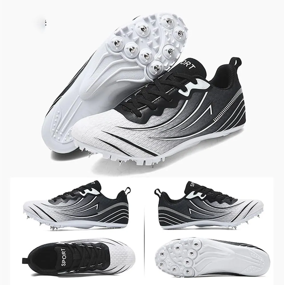 Lightweight Athletic Spikes Shoes Running Trainers 8 Nails Track Race Jumping Sneakers Professional Breathable non-slip for Men women teens, Track & Field, high jump, standing long jump,35-44 EU