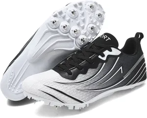 Lightweight Athletic Spikes Shoes Running Trainers 8 Nails Track Race Jumping Sneakers Professional Breathable non-slip for Men women teens, Track & Field, high jump, standing long jump,35-44 EU