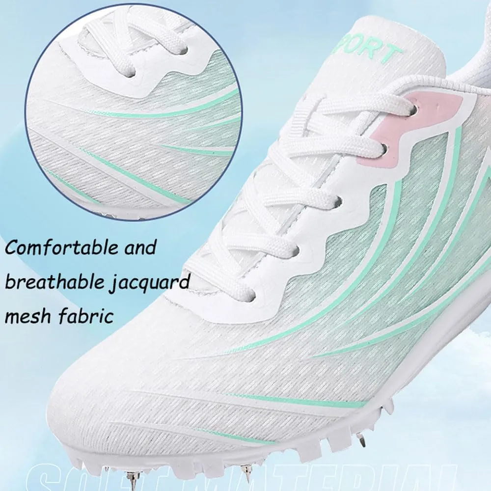 Lightweight Athletic Spikes Shoes Running Trainers 8 Nails Track Race Jumping Sneakers Professional Breathable non-slip for Men women teens, Track & Field, high jump, standing long jump,35-44 EU