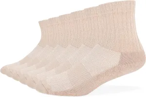 Men's Athletic Quarter Socks Cushioned Moisture Wicking with Arch Support Medium, 6 Pairs