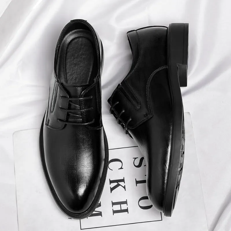 Men's Dress Shoes Comfortable Breathable Leather Upper Men's Lace-ups Rubber Soft Sole Shoes Stable Elegant Shoes for Men(7)