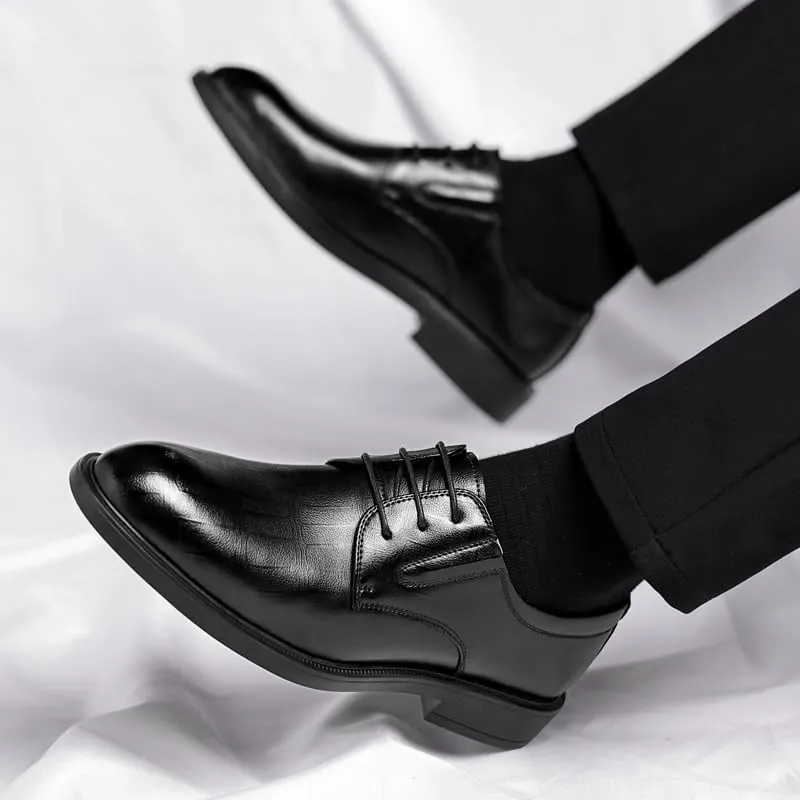 Men's Dress Shoes Comfortable Breathable Leather Upper Men's Lace-ups Rubber Soft Sole Shoes Stable Elegant Shoes for Men(7)