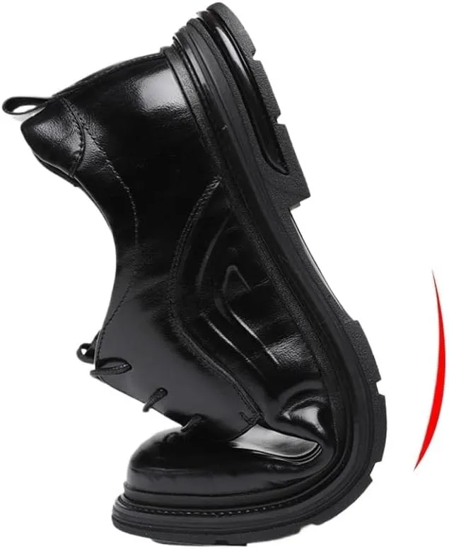 Men's Dress Shoes Comfortable Breathable Leather Upper Men's Lace-ups Rubber Soft Sole Shoes Stable Grippy and Elegant Shoes for Men
