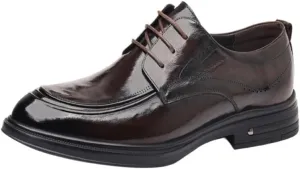 Men's Formal Shoes Comfortable Breathable Leather Upper Men's Dress Lace-ups Rubber Soft Sole Wear Low Top Shoes Stable Grippy Elegant Shoes