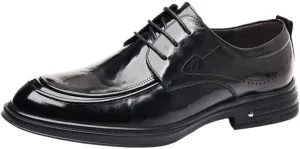 Men's Formal Shoes Comfortable Breathable Leather Upper Men's Dress Lace-ups Rubber Soft Sole Wear Low Top Shoes Stable Grippy Elegant Shoes