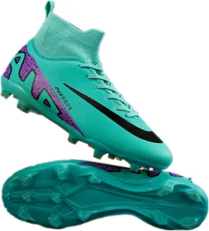 Mens High-Top Football Boots Women's Soccer Cleats for Training Youth Futsal Shoes for Outdoor Indoor