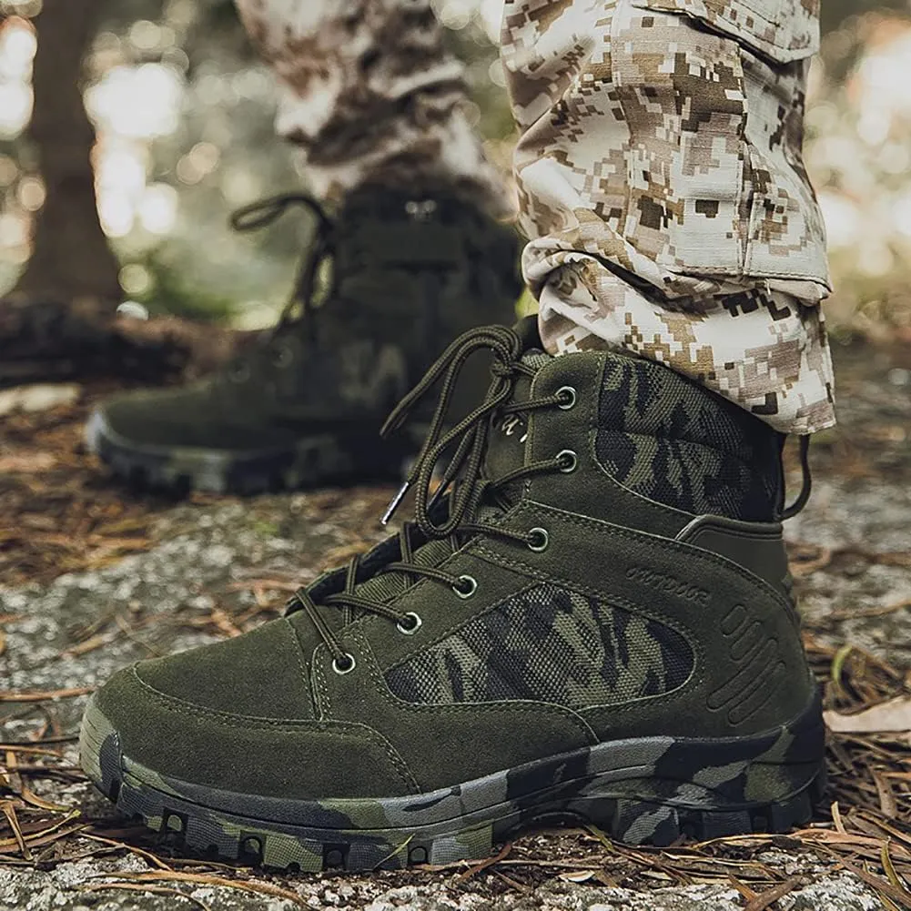 Men's Hiking Boots Outdoor Fashion Athletic Shoes Traveling Camping Training Waterproof High-Top Camouflage Boots
