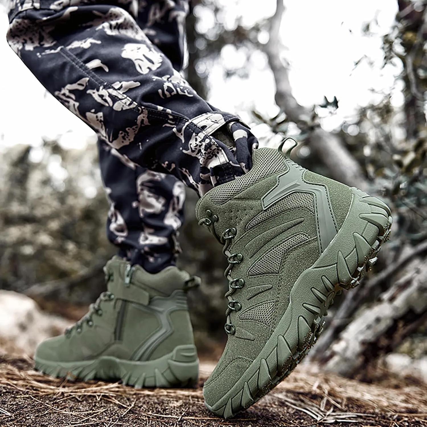 Men's Lightweight Military Tactical Boots Outdoor Desert Hiking Work Boots