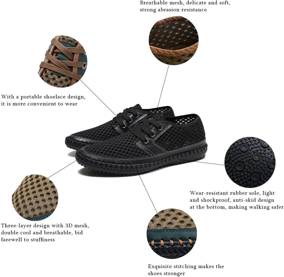 Men's Poseidon Slip-On Loafers Water Shoes Casual Walking Shoes