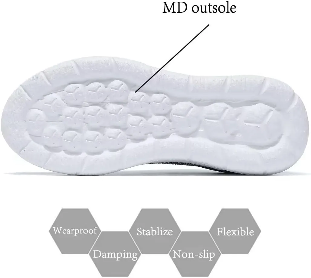 Mens Running Shoes Comfortable Walking Sneakers Mesh Lightweight Breathable Tennis Trainers Casual Soft Sole Work Gym
