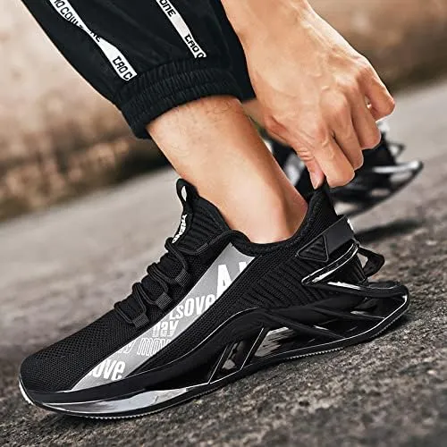 Men's Running Shoes Non Slip Fashion Sneakers Breathable Mesh Soft Sole Casual Athletic Walking Shoes