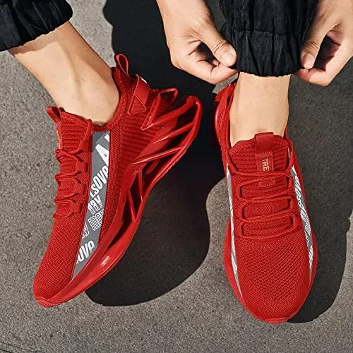 Men's Running Shoes Non Slip Fashion Sneakers Breathable Mesh Soft Sole Casual Athletic Walking Shoes