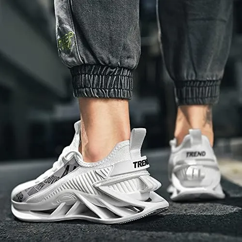 Men's Running Shoes Non Slip Fashion Sneakers Breathable Mesh Soft Sole Casual Athletic Walking Shoes
