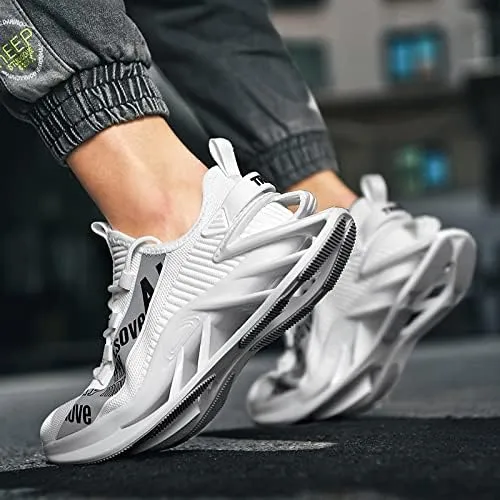 Men's Running Shoes Non Slip Fashion Sneakers Breathable Mesh Soft Sole Casual Athletic Walking Shoes