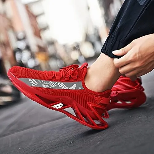 Men's Running Shoes Non Slip Fashion Sneakers Breathable Mesh Soft Sole Casual Athletic Walking Shoes