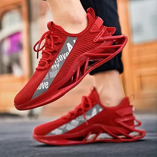 Men's Running Shoes Non Slip Fashion Sneakers Breathable Mesh Soft Sole Casual Athletic Walking Shoes