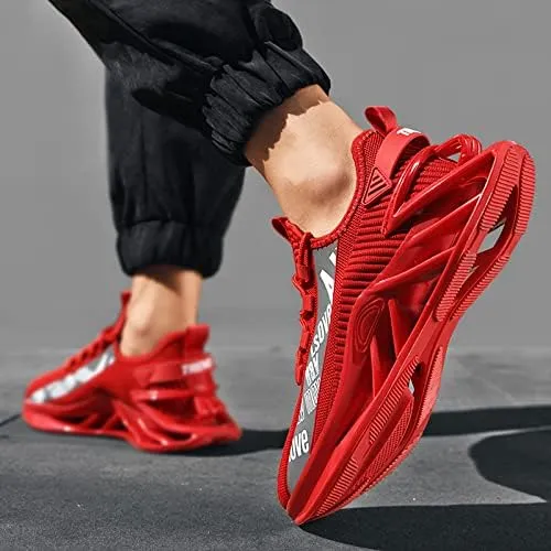Men's Running Shoes Non Slip Fashion Sneakers Breathable Mesh Soft Sole Casual Athletic Walking Shoes