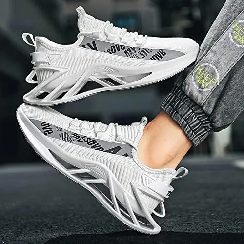 Men's Running Shoes Non Slip Fashion Sneakers Breathable Mesh Soft Sole Casual Athletic Walking Shoes