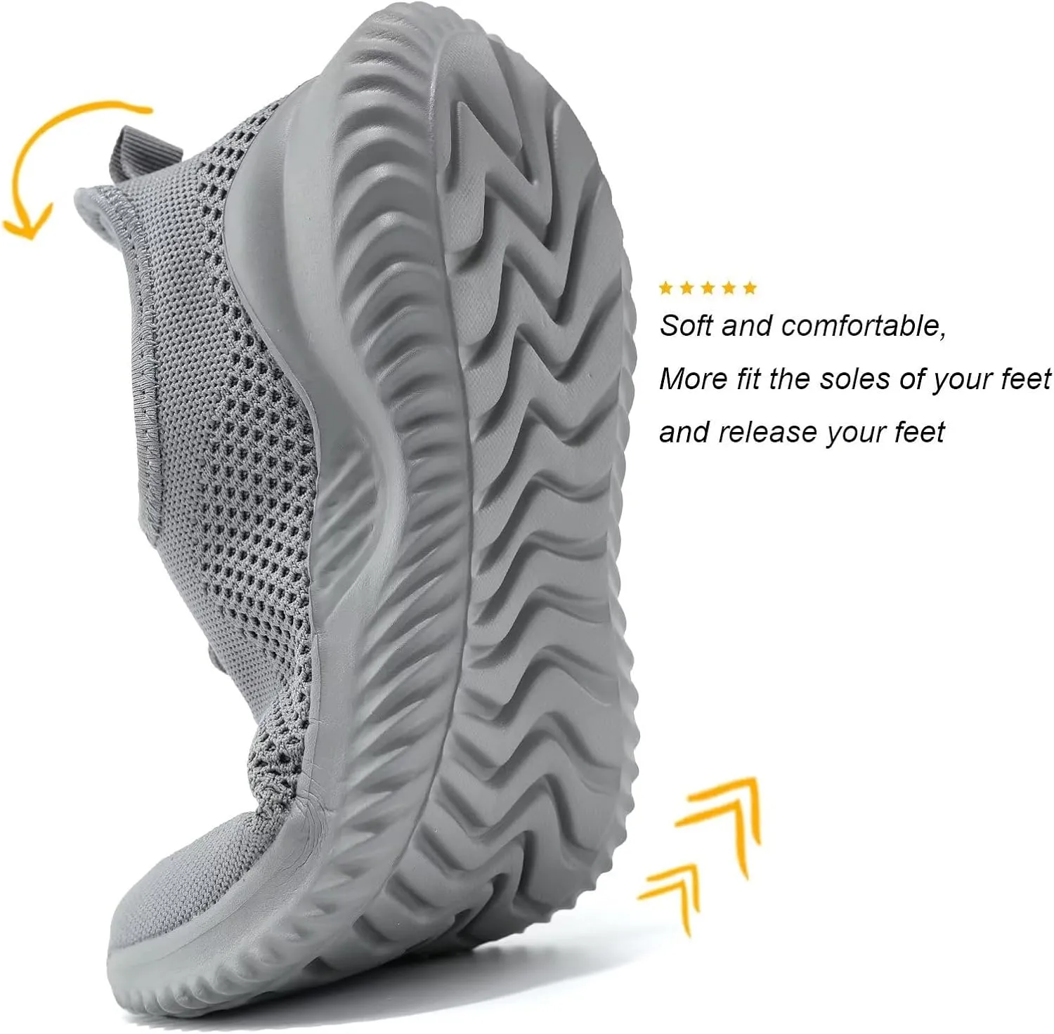 Mens Running Shoes Slip on Walking Tennis Sneakers Fashion Breathable Mesh Soft Sole Casual Athletic Lightweight