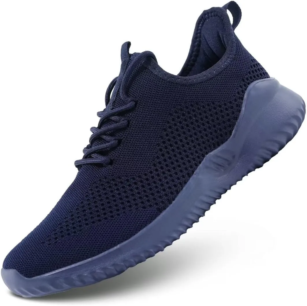 Mens Running Shoes Slip-on Walking Tennis Sneakers Lightweight Breathable Casual Soft Sole Work Gym Trainers