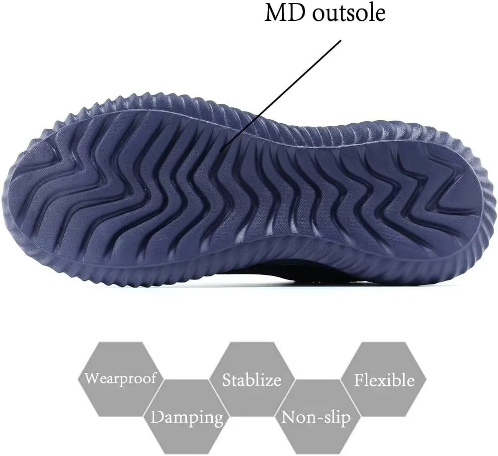 Mens Running Shoes Slip-on Walking Tennis Sneakers Lightweight Breathable Casual Soft Sole Work Gym Trainers