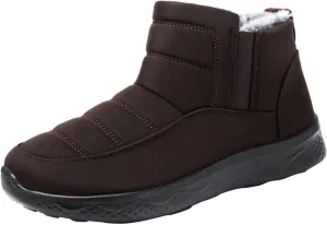 Men's Snow Boots Warm Faux Furry Lined Footwear Waterproof Outdoor Lightweight Winter Boots Slip on Ankle Booties Non-slip Climbing Shoes Hiking Boots