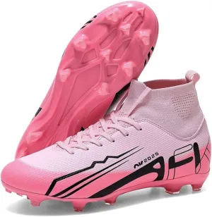 Men's Soccer Shoes High Top AG Cleats Outdoor Turf Athletic Professional Spikes Youth Boys Football Sneaker Unisex
