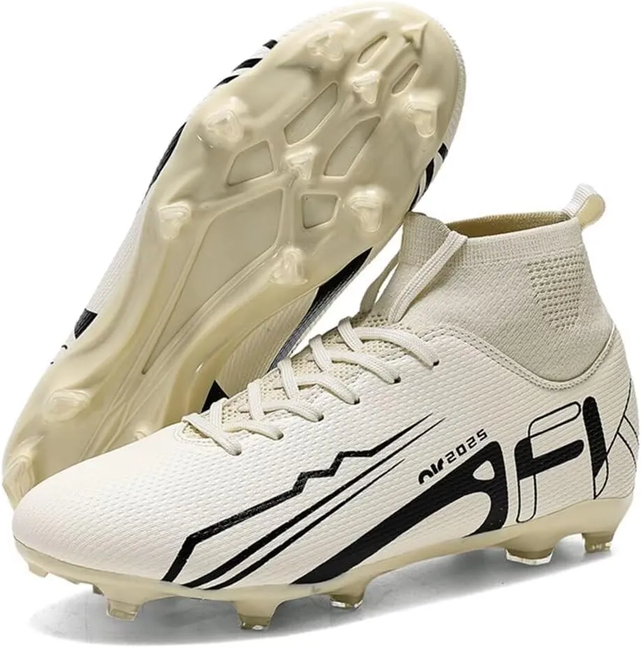 Men's Soccer Shoes High Top AG Cleats Outdoor Turf Athletic Professional Spikes Youth Boys Football Sneaker Unisex
