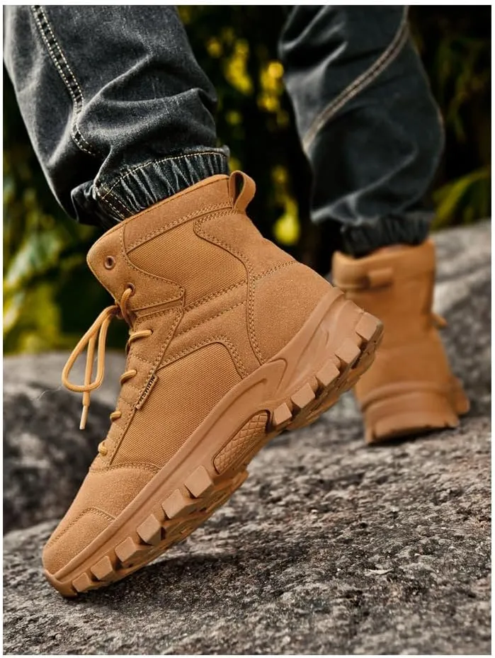 Men's Tactical Boots Lightweight Hiking Boots Suede comfortable Combat Boots Military Work Boots Outdoor Boots