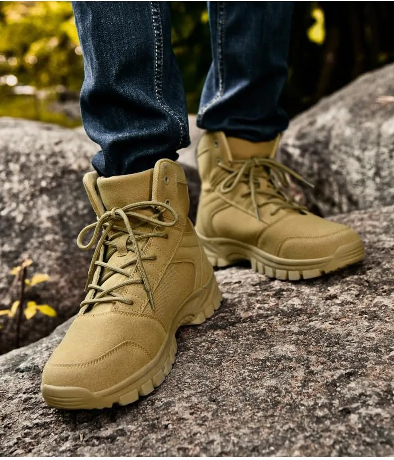 Men's Tactical Boots Lightweight Hiking Boots Suede comfortable Combat Boots Military Work Boots Outdoor Boots