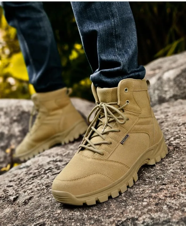 Men's Tactical Boots Lightweight Hiking Boots Suede comfortable Combat Boots Military Work Boots Outdoor Boots